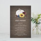 Kaarten van het White Pumpkin Sunflower Fall Weddi (Staand voorkant)
