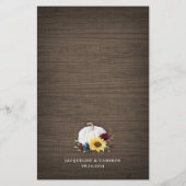 Kaarten van het White Pumpkin Sunflower Fall Weddi (Achterkant)