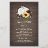 Kaarten van het White Pumpkin Sunflower Fall Weddi (Voorkant)