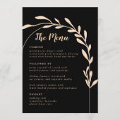 Kaarten van het zwarte Modern Wedding Menu (Voorkant)