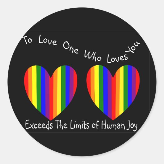 Kaarten van homoseksuele en lesbische Valentijn en Ronde Sticker (Voorkant)