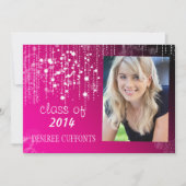 Kaarten van Light Hot Pink Photo Afstuderen-kaarte (Voorkant)