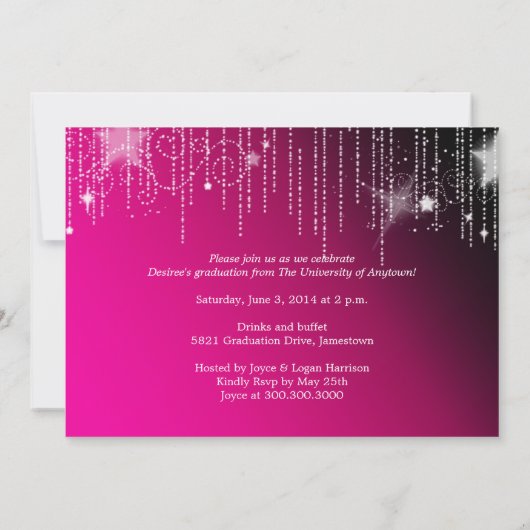 Kaarten van Light Hot Pink Photo Afstuderen-kaarte (Achterkant)