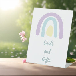 Kaarten van lila mijnbouw (Pastel) Regenboog Baby  Reclamebord Met Voetstuk