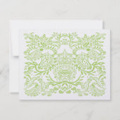 Kaarten van Lime Green Whimsical Bird Wedding Resp RSVP Kaartje (Voorkant)