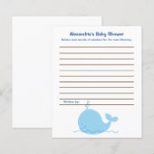 Kaarten van Little Blue Whale Flyer Baby shower Ad (Voorkant / Achterkant)