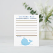 Kaarten van Little Blue Whale Flyer Baby shower Ad (Staand voorkant)