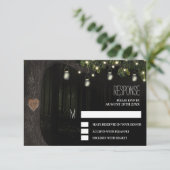Kaarten van Mason Jar Oak Wedding RSVP (Staand voorkant)
