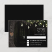 Kaarten van Mason Jar Oak Wedding RSVP (Voorkant / Achterkant)
