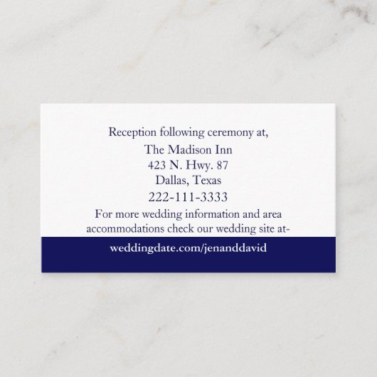 Kaarten van Navy Blue & White Stripes Wedding Encl (Voorkant)