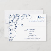 Kaarten van Navy Vines Wedding RSVP (Voorkant)