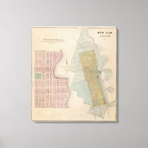 Kaarten van New Auburn, Minnesota Canvas Afdruk