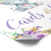 Kaarten van Paarse Floral Elephant Baby shower Gif Poster (Hoek)