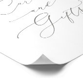 Kaarten van Paarse vlindervlinder en Baby showers Poster (Hoek)