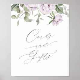 Kaarten van Paarse vlindervlinder en Baby showers Poster