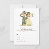 Kaarten van RSVP-soldaat en Bride Wedding RSVP (Voorkant)