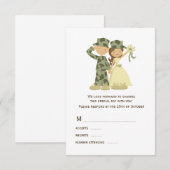 Kaarten van RSVP-soldaat en Bride Wedding RSVP (Voorkant / Achterkant)