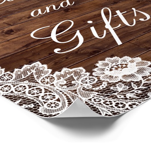 Kaarten van Rustisch hout en Poster van Gifts Wedd (Hoek)
