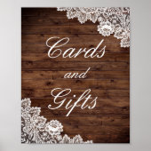 Kaarten van Rustisch hout en Poster van Gifts Wedd (Voorkant)