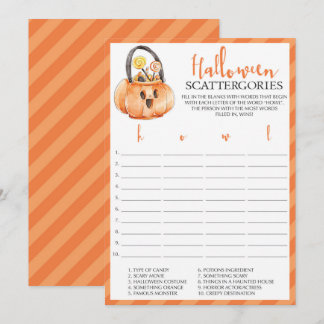 Kaarten van Scattergories Halloween-partij