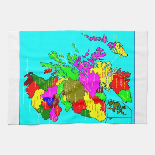 Kaarten van Schotland Theedoek (Horizontaal)