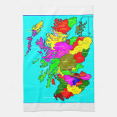 Kaarten van Schotland Theedoek (Verticaal)