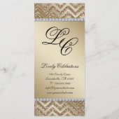 Kaarten van Sparkle Gold Chevron Wedding Rack (Achterkant)