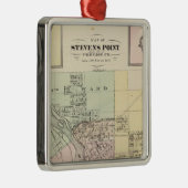 Kaarten van Stevens Point, Elroy en Wonewoc Metalen Ornament (Rechts)