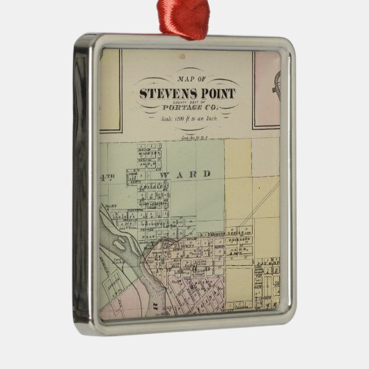 Kaarten van Stevens Point, Elroy en Wonewoc Metalen Ornament (Rechts)