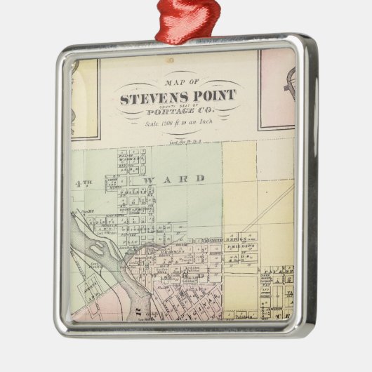 Kaarten van Stevens Point, Elroy en Wonewoc Metalen Ornament (Links)