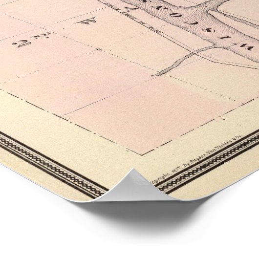 Kaarten van Stevens Point, Elroy en Wonewoc Poster (Hoek)