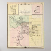 Kaarten van Stevens Point, Elroy en Wonewoc Poster (Voorkant)