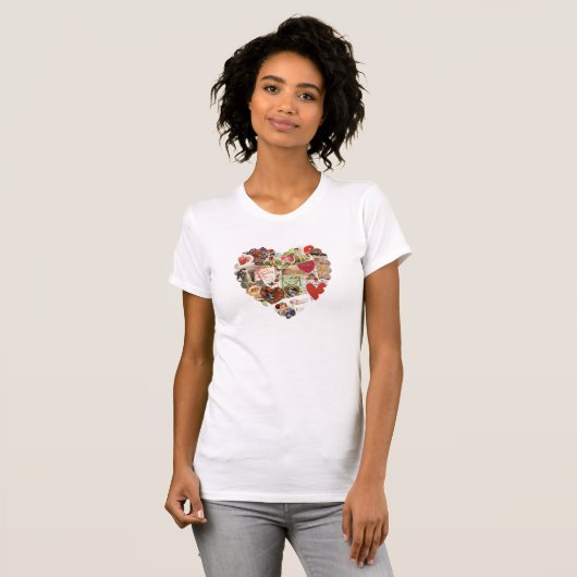 Kaarten van  Victoriaans Valentijnse  Hart T-shirt (Voorkant volledig)