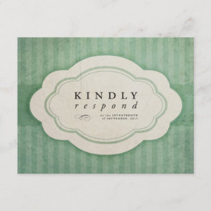 Kaarten van Vintage Charm Green Wedding Response RSVP Kaartje