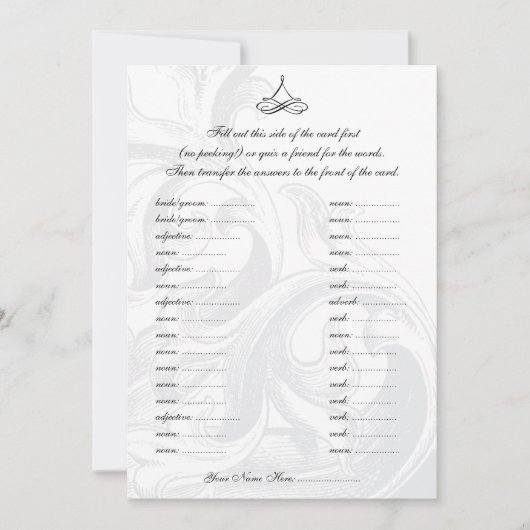 Kaarten van Weddenschap Wows Libs Wedding Party (Voorkant)