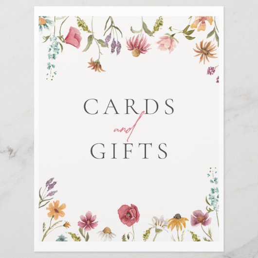 Kaarten van wilde bloemen en steuntenteken (Voorkant)