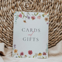 Kaarten van wilde bloemen en steuntenteken