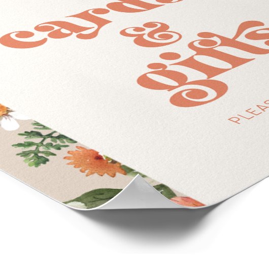 Kaarten van wilde bloemen en steuntenteken poster (Hoek)