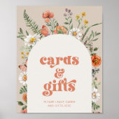 Kaarten van wilde bloemen en steuntenteken poster (Voorkant)