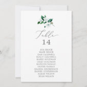 Kaarten van Woodland Greenery Table Number Seating (Achterkant)