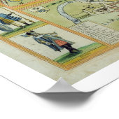 Kaarten van York, Shrewsbury, Lancaster en Richmon Poster (Hoek)