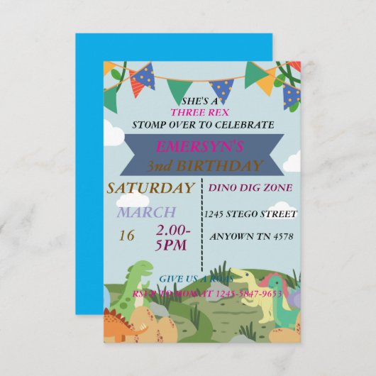 KAARTEN VERJAARDAG UITNODIGING (Voorkant / Achterkant)