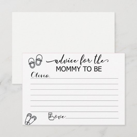 Kaarten voor aangepast advies voor mama om in Baby (Voorkant / Achterkant)