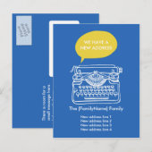 Kaarten voor adreswijziging van schrijfmachine (Voorkant / Achterkant)