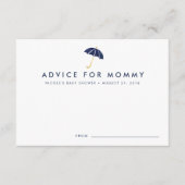 Kaarten voor advies aan baby showers | Navy Umbrel (Voorkant)