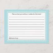 Kaarten voor advies aan vrijgezellenfeesten (Achterkant)