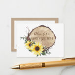 Kaarten voor advies aan vrijgezellenfeesten<br><div class="desc">Kraftbruine vrijgezellenfeest doucheadvieskaarten. Woorden van liefde en wijsheid partijspelkaarten om onze Rustic Sunflower en Log slice bridal doucheuitnodigingen aan te vullen. Heb gasten schrijven op kaart en gebruikskaarten om namen voor prijzen te trekken.</div>