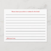 Kaarten voor advies aan vrijgezellenfeesten (Achterkant)