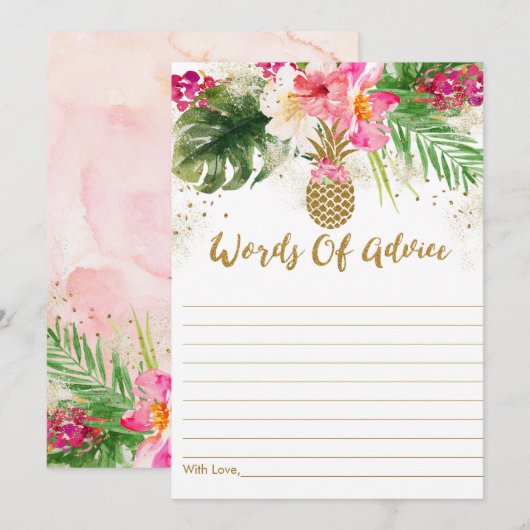 Kaarten voor advies over ananas tropische Baby sho (Voorkant / Achterkant)