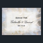 Kaarten voor advies over Floral Weddenschappen bij<br><div class="desc">Laat uw gasten hun wijze woorden delen met het pasgetrouwde stel met de elegante White Annation Floral Wedding Advice Kaarten. Personaliseer hen met de namen van de bruid en bruidegom en hun huwelijksceremonie datum. Deze stijlvolle aangepaste bloemrijke huwelijksadvieskaarten zijn voorzien van een digitaal geschilderde close-up bloemenfoto van witte anjer bloesems...</div>